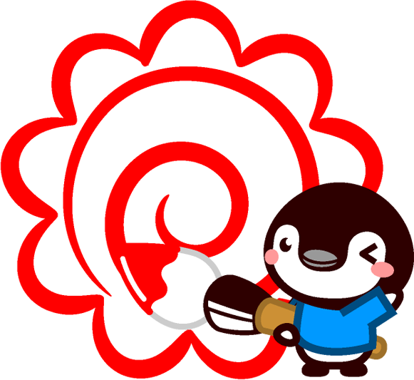 よくできましたを描くペンギンのイラスト