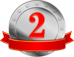 銀メダルとリボンイラスト