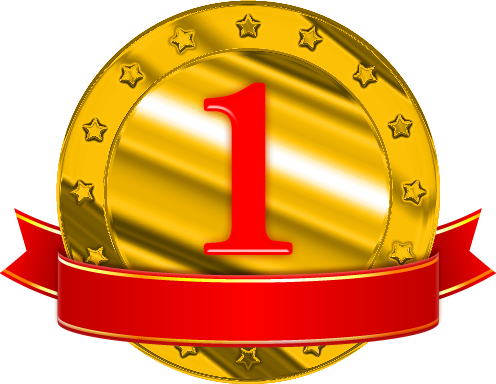 ピカピカ光る金メダルとリボンイラスト