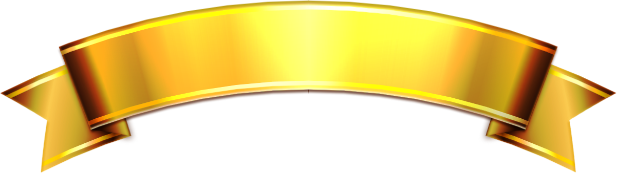 リボンイラスト(ゴールド/アーチ)