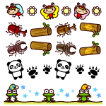 かわいい凧のライン・罫線イラスト