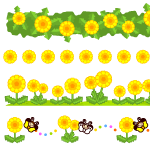 たんぽぽのライン・罫線イラスト