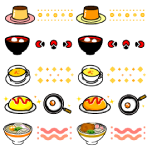 食べ物のライン・罫線イラスト