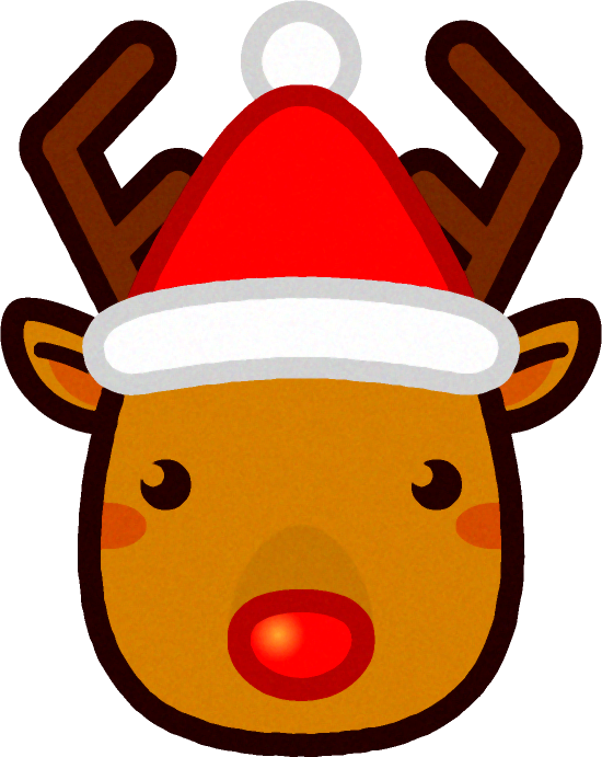 赤鼻のトナカイの顔イラスト サンタさんとトナカイ 12月 季節 素材のプチッチ