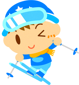 スキーをするかわいい子供のイラスト 1月 季節 素材のプチッチ