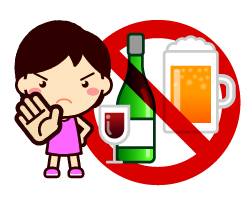 飲酒禁止 お酒は二十歳になってからイラスト 女の子 バーベキュー 7月 季節 素材のプチッチ