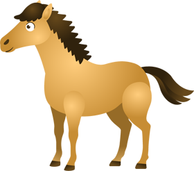 馬3/直立姿勢2のイラスト