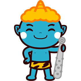 金棒を持った笑顔の鬼2のイラスト