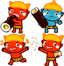 >鬼と節分のイラスト